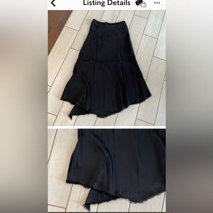 Nation LTD  Mabel Bias Cut Slip Skirt Satin In Black